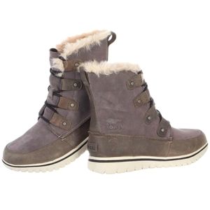 Sorel Cozy Joan Leather Boots with Faux Fur Trim "Quarry" Size 7